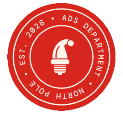 Santa's Side Hustle Workshop Seal: Ads Department, North Pole, est. 2026